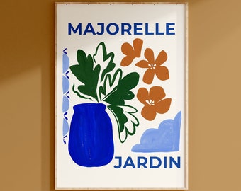 Jardin Majorelle Druck, Tropischer Druck, Gouache-Malerei, marokkanisch inspiriert, Reise-Illustration, Matisse Druck, neues Zuhause, YSL Gardens