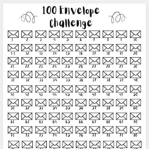 Printable 100 Envelope Challenge, 2022 Savings Goal, Money Challenge, Savings Challenge