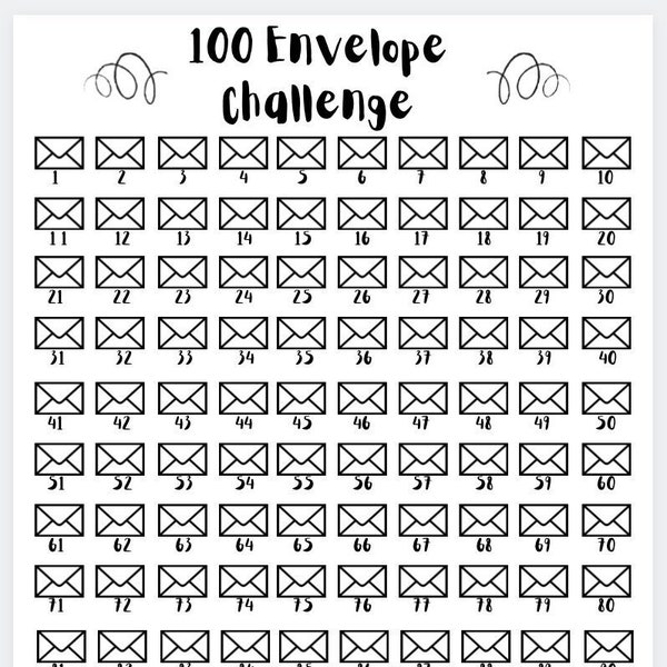 Printable 100 Envelope Challenge, 2022 Savings Goal, Money Challenge, Savings Challenge