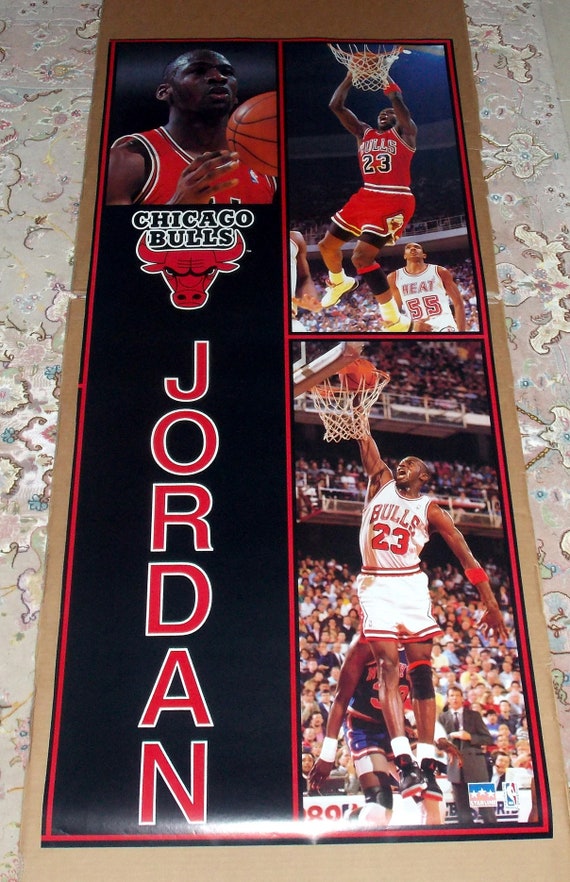 激レア‼︎ 90s 当時物 NBA BULLS JORDAN ポスター MICHAEL JORDAN Door Size Poster From Early 90's Chicago