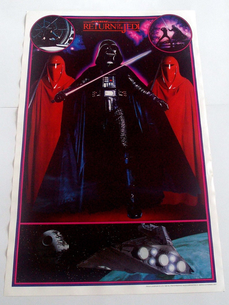 Darth Vader Poster From 1983 STAR WARS Return Of The Jedi Rare and Vintage!!