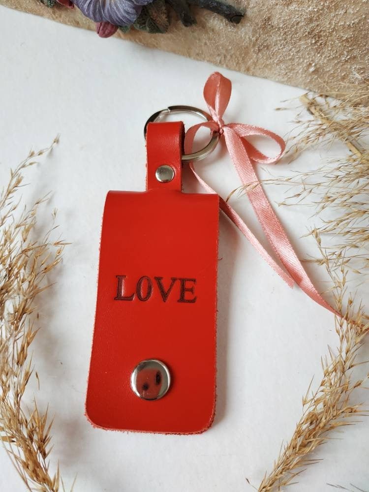 Engraved key holder with your photo Personalized Leather Etsy