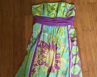 Vintage strapless silk dress