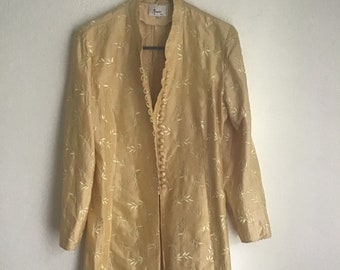 Vintage silk embroidered jacket made in france