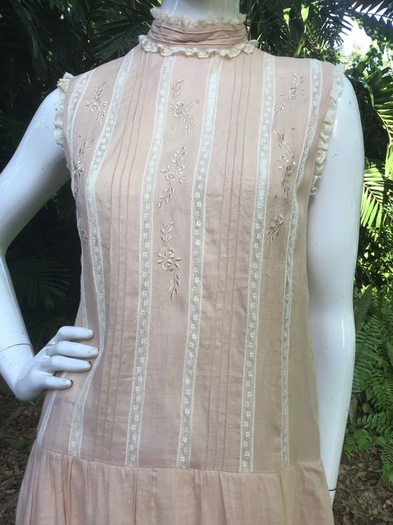 Vintage cotton linen Dress with pockets - image 2