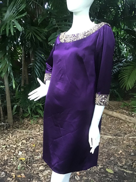 Vintage Mayda chinois Silk satin Dress - image 3