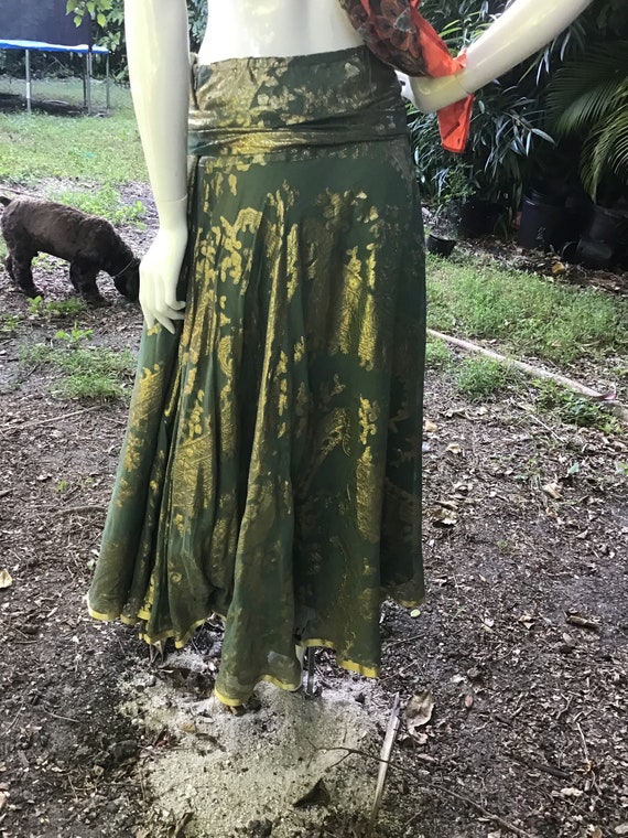 Vintage silk maxi skirt - image 6