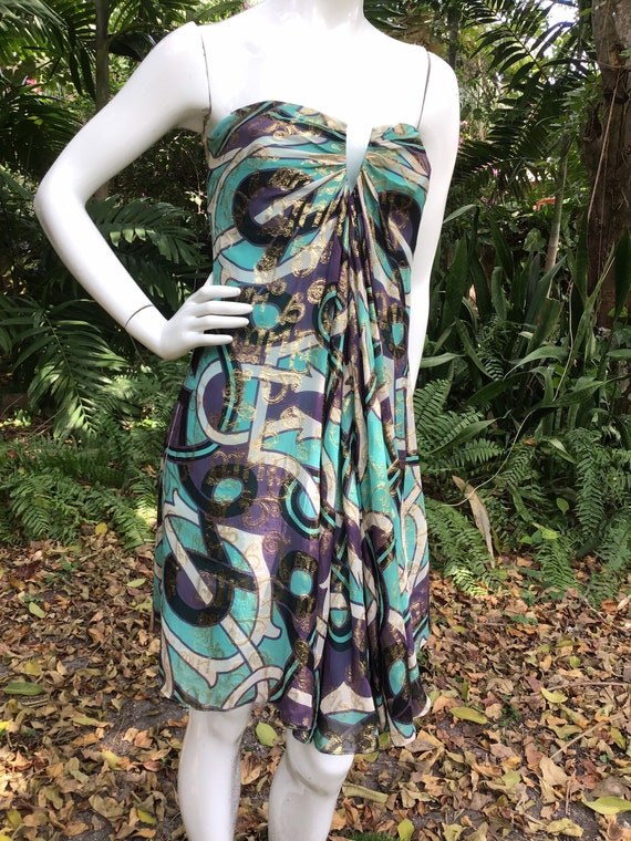 Vintage Nicole Miller sleeveless Silk Dress - image 5