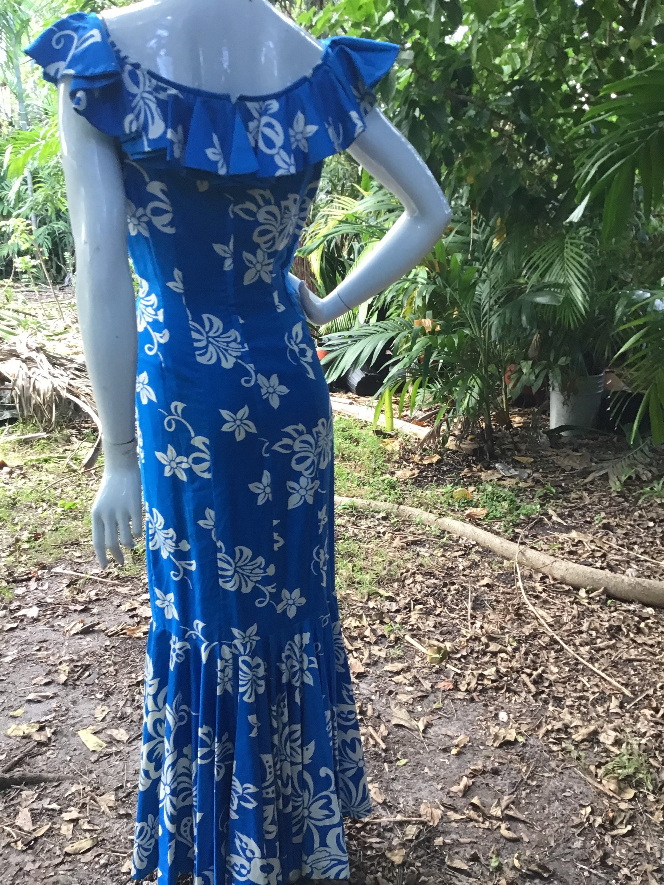 Vintage Hawaiian cotton caftan dress M main image 0