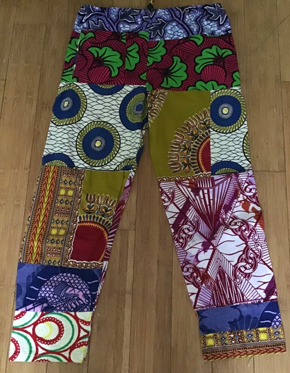 Boho chic cotton African print pants