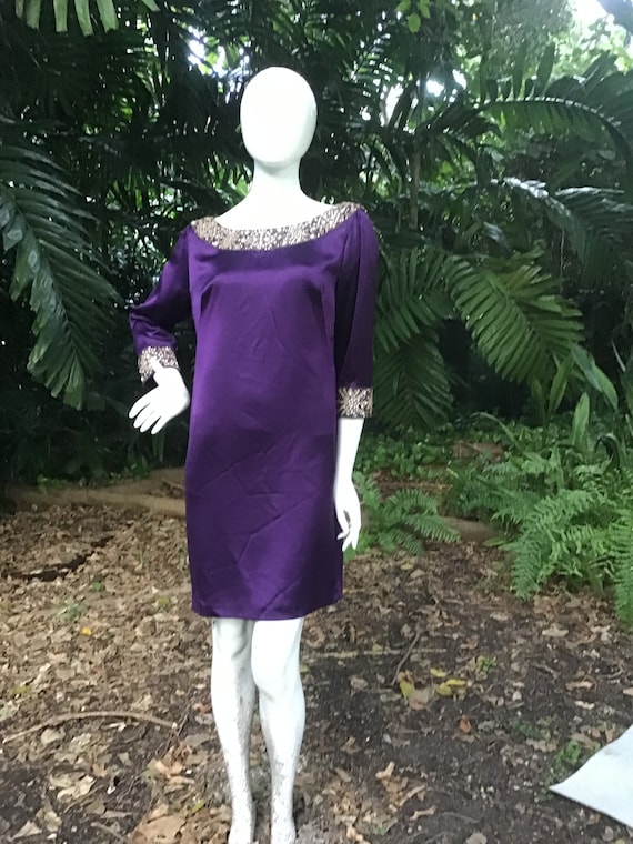 Vintage Mayda chinois Silk satin Dress - image 1