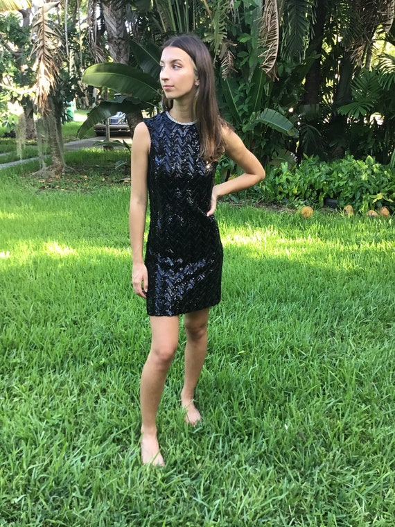 Vintage sequins with rhinestone 1960s dress