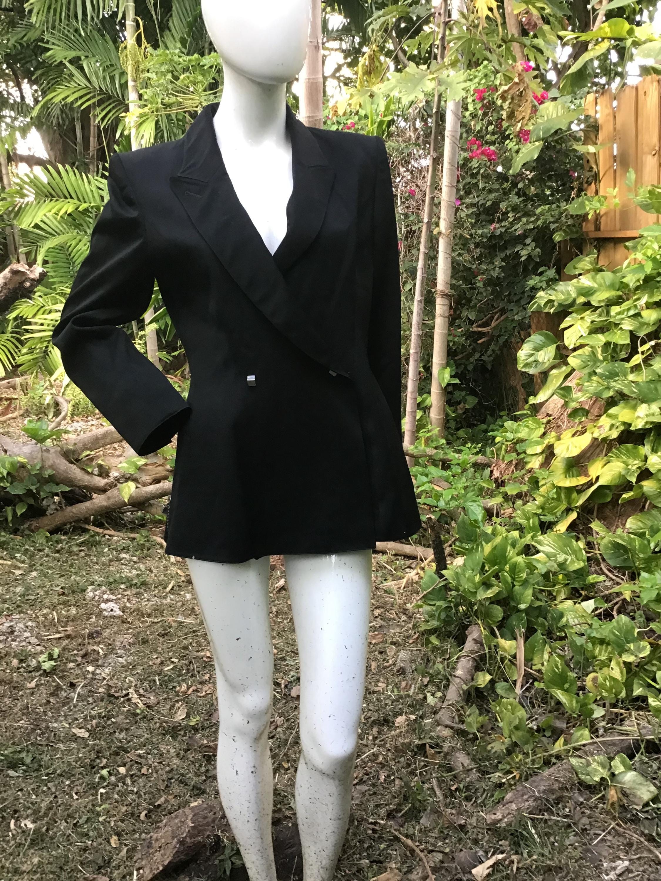 ジャケット・アウター 80s CLAUDE MONTANA Vintage Tailored JKT Vintage Claude Montana 1980s Jacket With Silver Buttons and