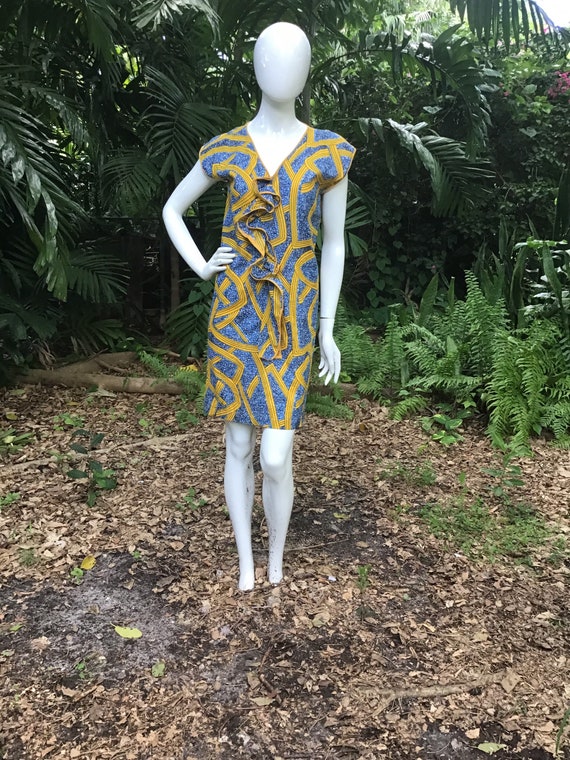 Vintage African print cotton Dress