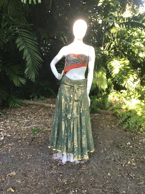 Vintage silk maxi skirt