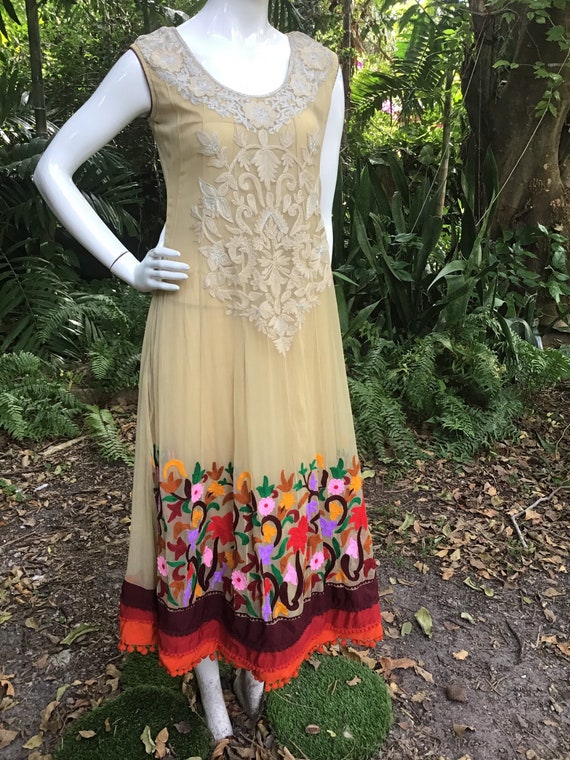 Vintage Indian Dress with embroidery
