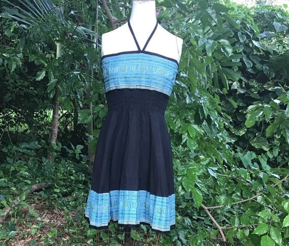 Vintage cotton halter-neck Dress - image 1