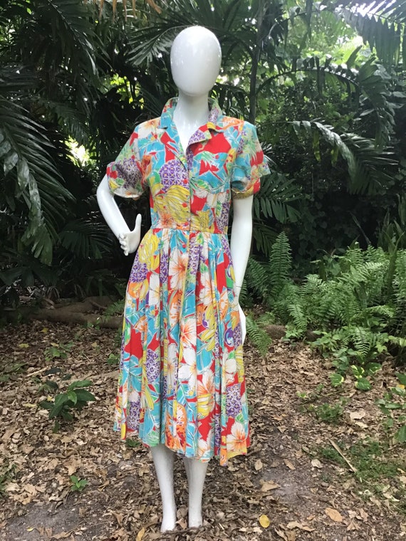 Vintage button down cotton Dress Act 1