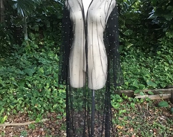 Vintage net coat with beads