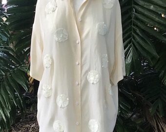 Silk shirt with sequins 90s