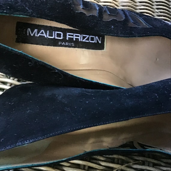 Vintage 80s Maud Frizon suede black shoes - image 5