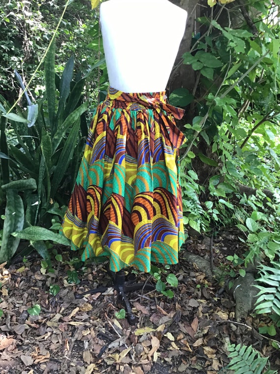 Vintage African print skirt 100%cotton - image 7