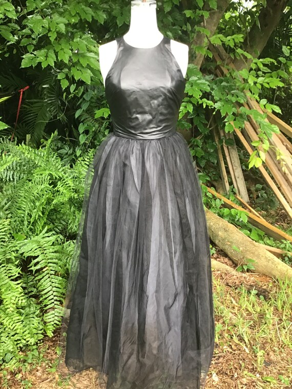 Evening dress with  faux leather bodice - image 3
