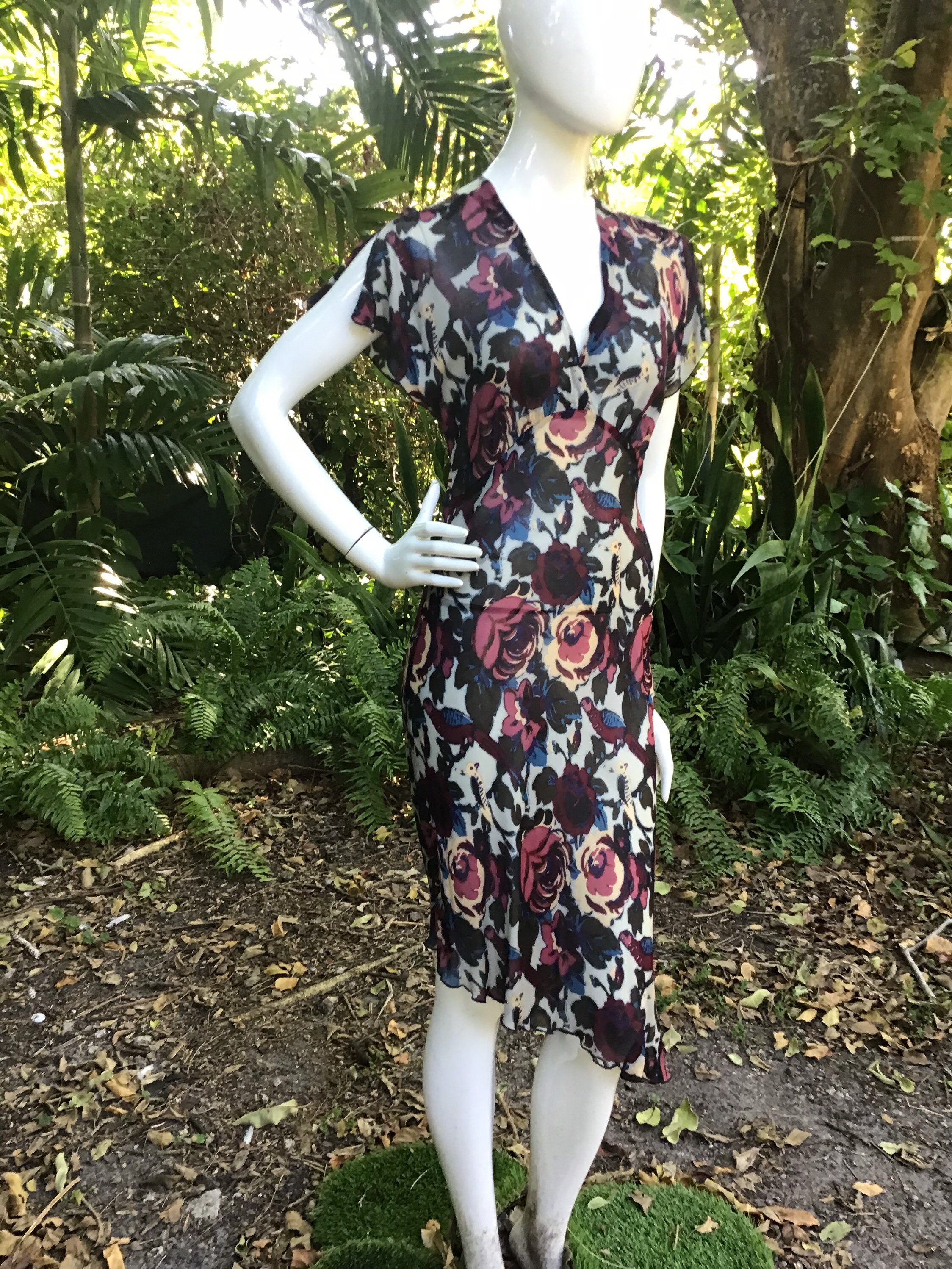 Vintage Anna Sui silk Dress 90s