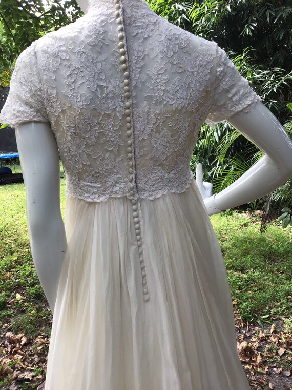 Vintage 60s empire line lace Dress - image 4