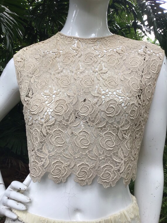Vintage lace crop blouse 1960s - image 9