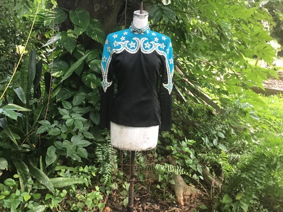 Vintage top with suede and sequins - image 3