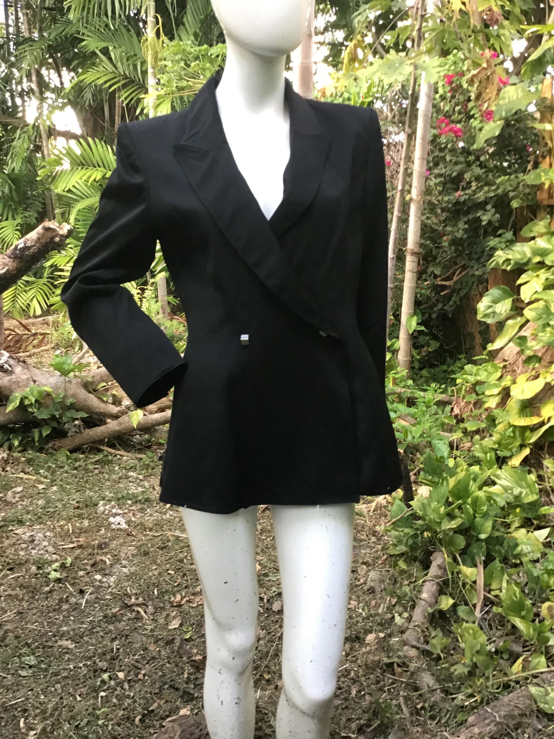 Vintage Claude Montana 1980s Jacket With Silver Buttons and