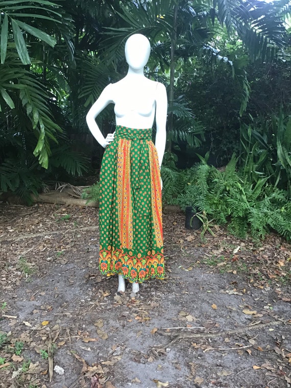 Vintage maxi cotton Ellen Tracy wrap skirt