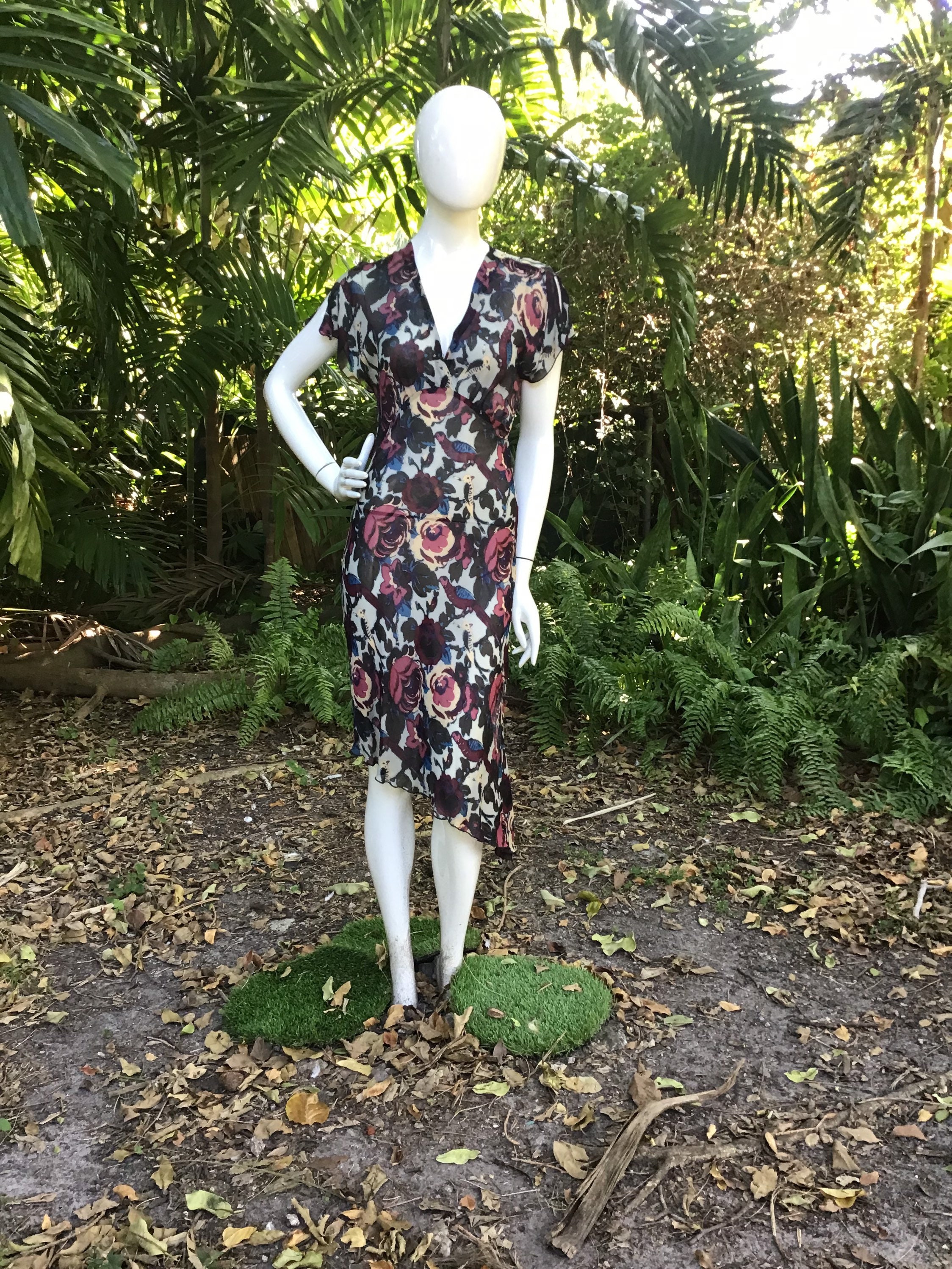 white christmas dresses Combo Crepe Dress – Anna Sui
