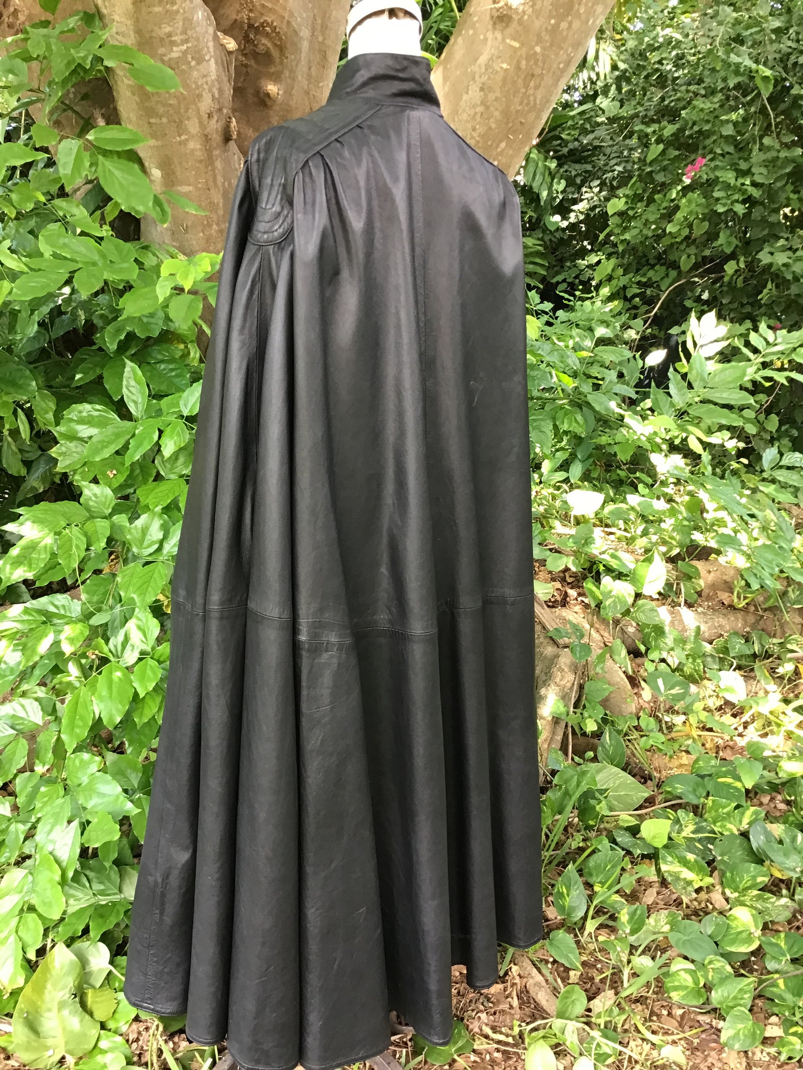 Antique Leather Black cape Etsy