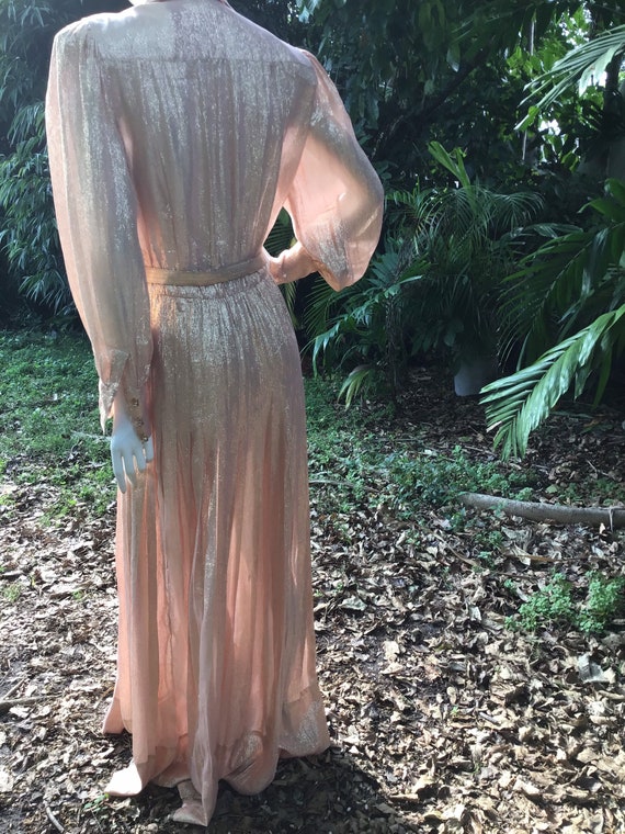 1970s Adele Simpson iridescent foilback button up… - image 3