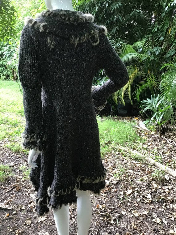 Vintage wool and fur trim cardigan /coat - image 3
