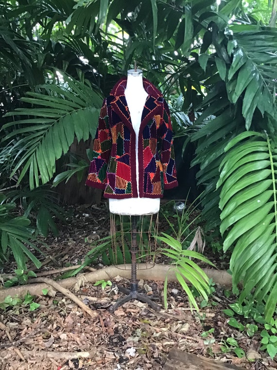 Hippy chic Velvet patchwork jacket