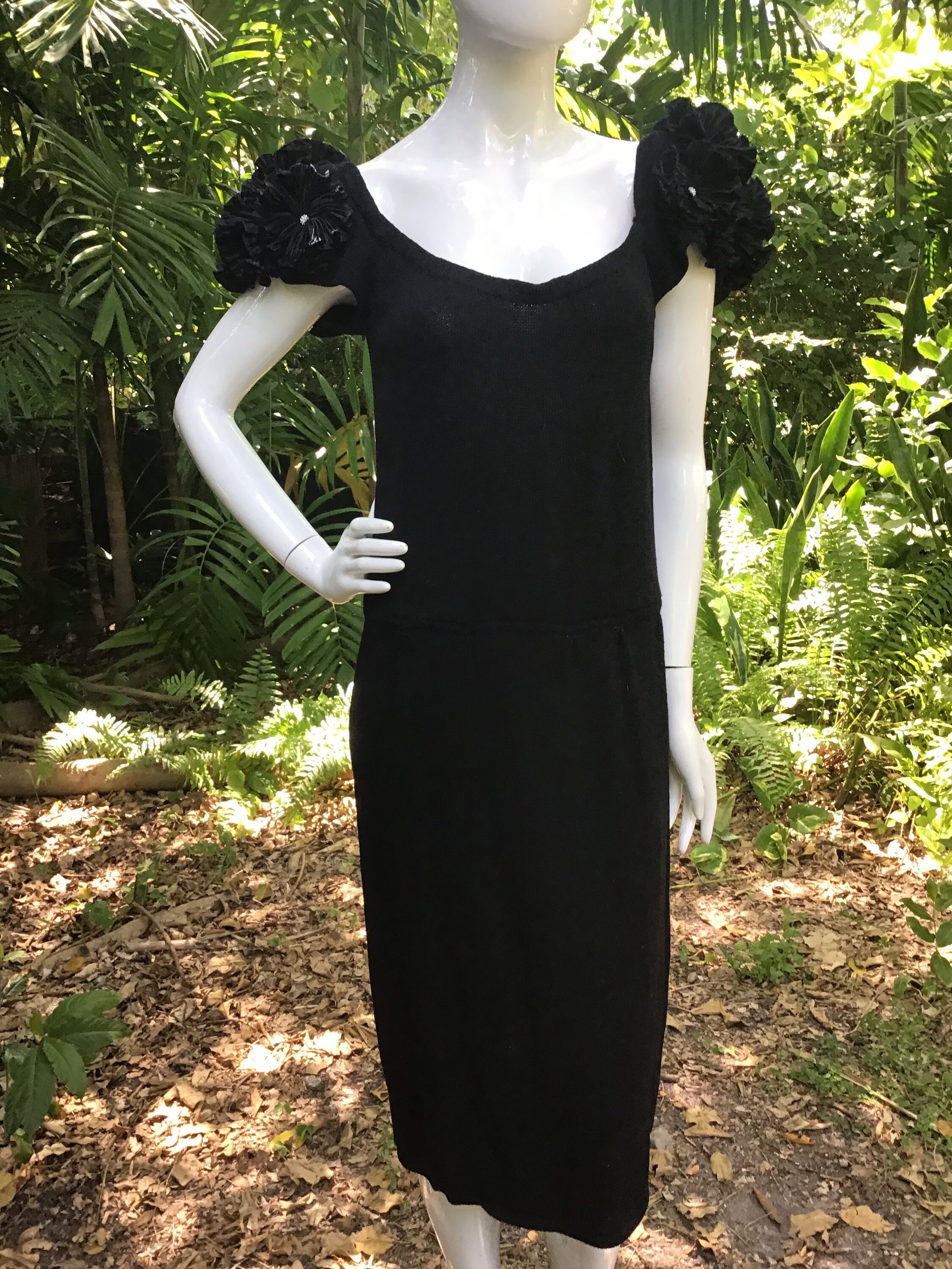 Vintage St John Knit Dress With Flower Detail Etsy