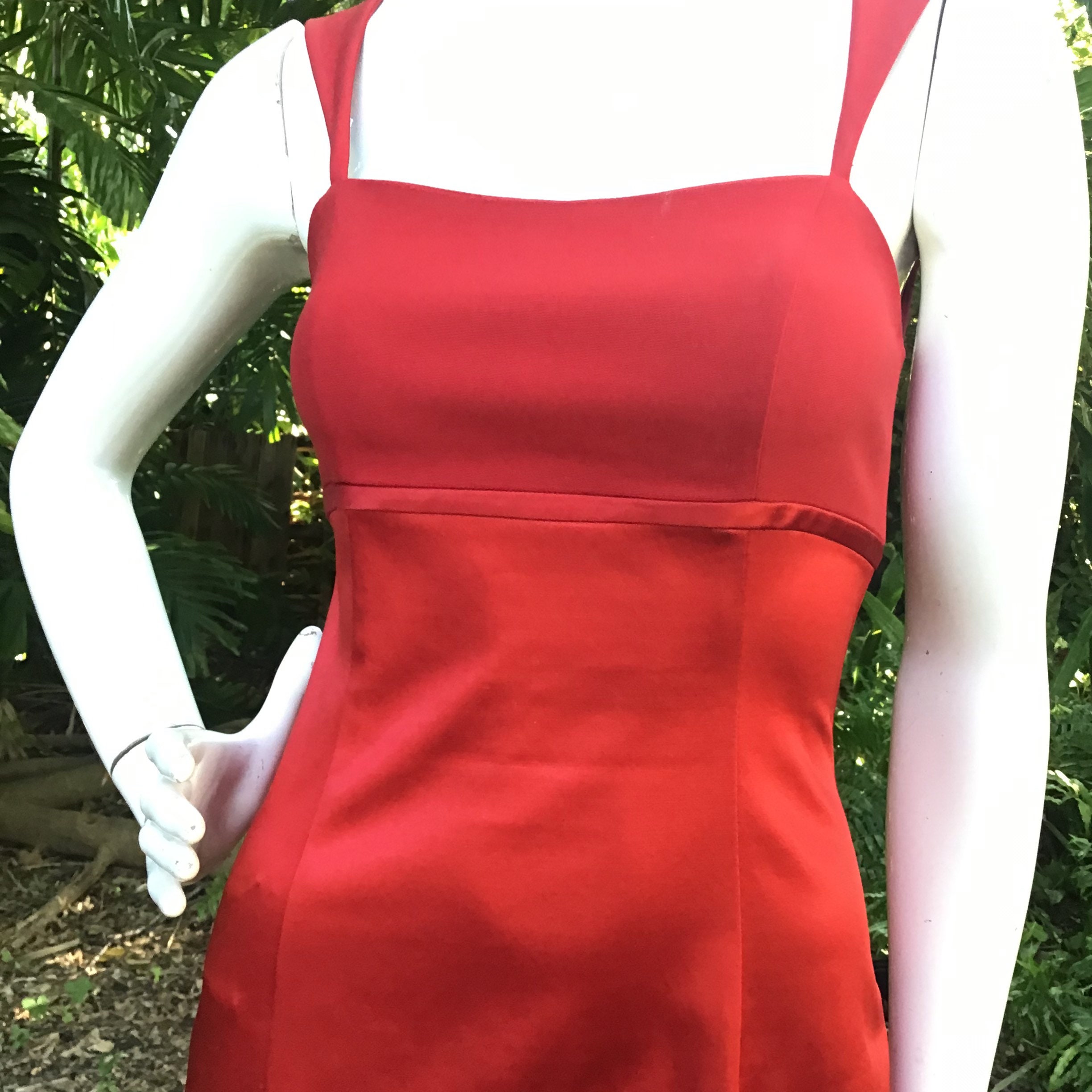 Vintage 90s dusty blue satin maxi dress (S/M)