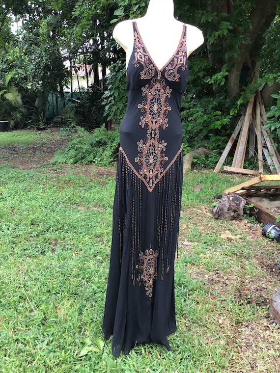 Vintage Cache silk beaded dress