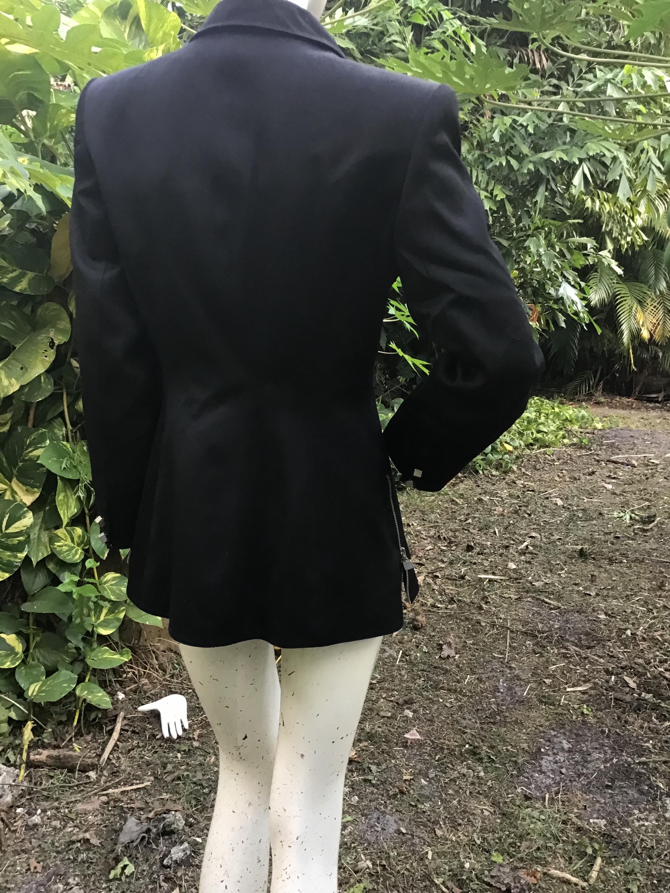 Vintage Claude Montana 1980s Jacket With Silver Buttons and