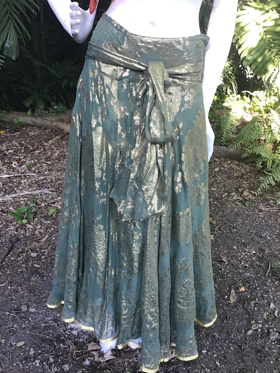 Vintage silk maxi skirt - image 5