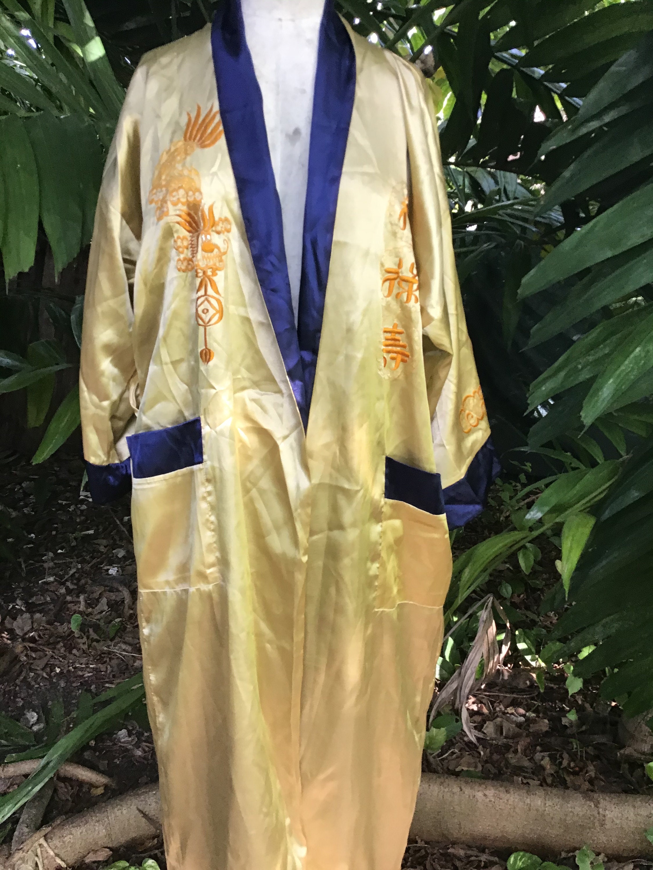 Reversible Satin Robe Satin Reversible Chinese Robe - Etsy