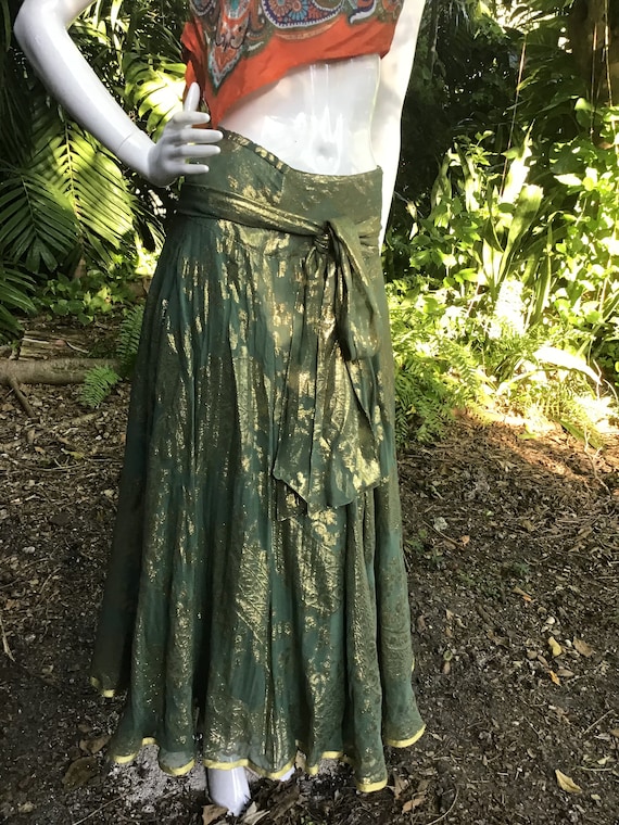 Vintage silk maxi skirt - image 3