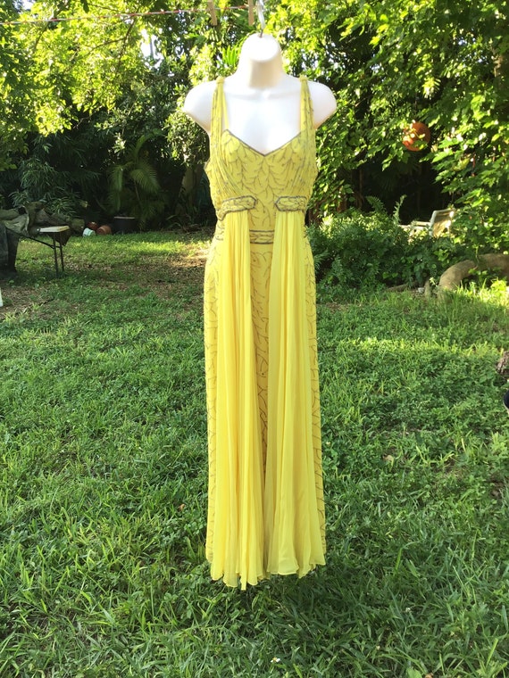 Chiffon silk dress with beads