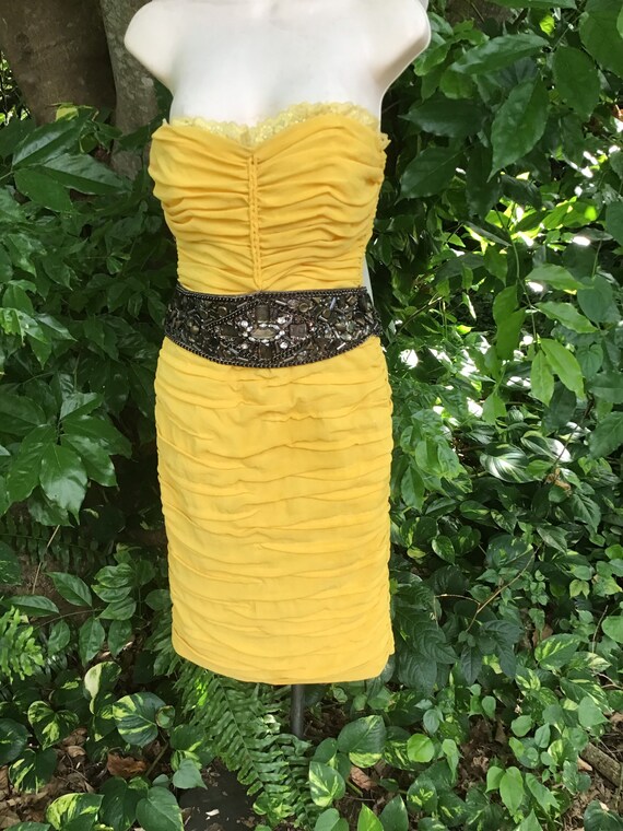 Vintage Mandalay corset Dress with rhinestone belt - image 6