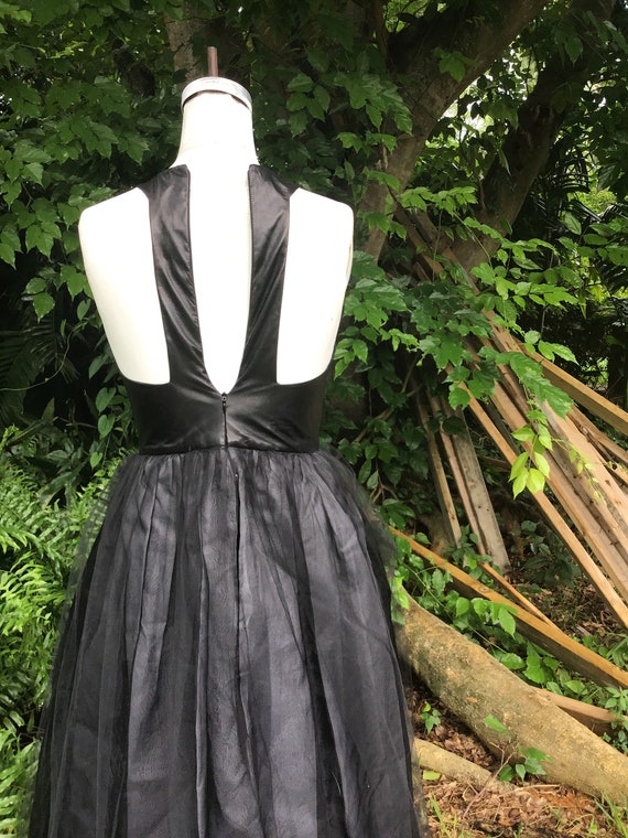 Evening dress with  faux leather bodice - image 6