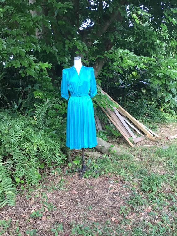 Vintage Silk Pleated Dress