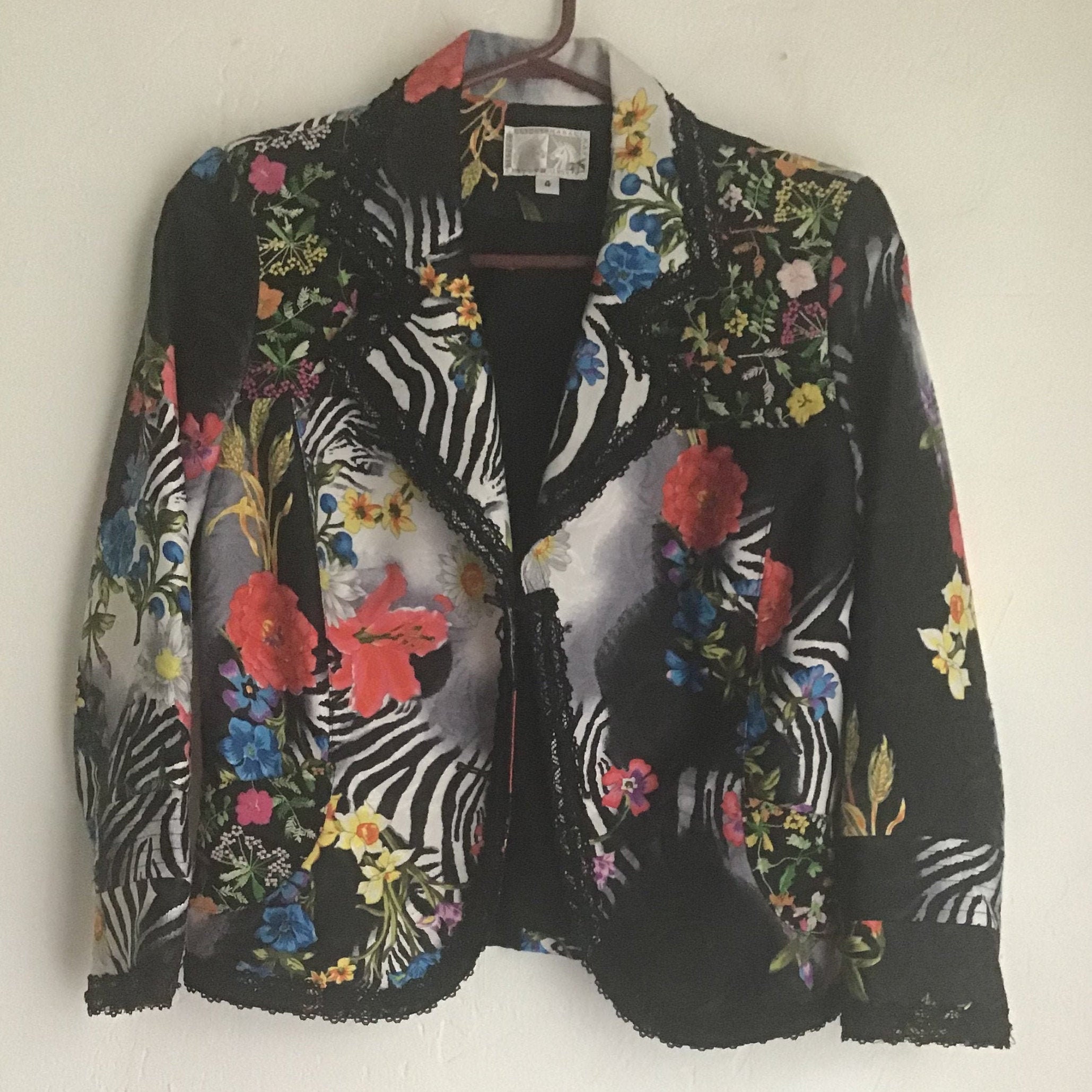 Jacket With Embroidery and Lace Inserts - Etsy
